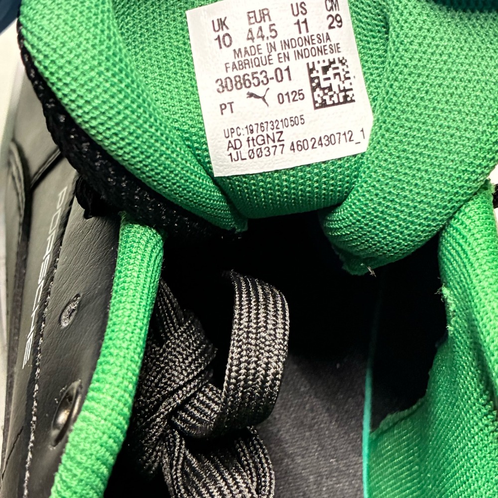 Puma Porsche Legacy Caven 2.0 Black Green Mens Sneakers 308653-01 Size 11 - Picture 7 of 7